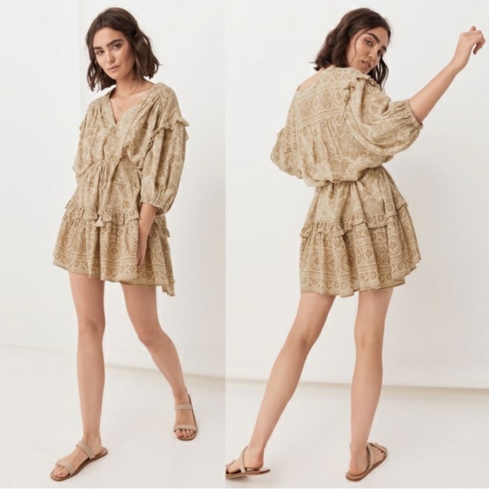 SPELL & the Gypsy Collective Lioness Tunic Mini in Smoke Floral Dress Small